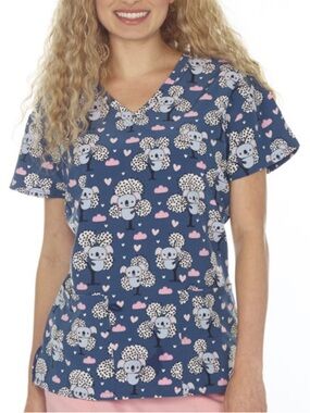 NWT Women’s Medium Hearty Koala Scrubfinity PerformX Scrub Top
